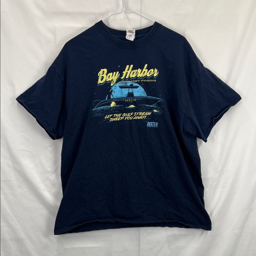 Dexter - Men’s Shirt - XL - Gildan - Navy - Bay Harbor